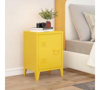 [en.casa] Comodino in Acciaio con Scomparto Chiuso con Anta Maniglia a Destra Tavolino Laterale da Divano Mobiletto Notturno Tavolino Basso da Ingresso 57x40x30 cm Giallo