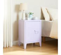 [en.casa] Comodino in Acciaio con Scomparto Chiuso con Anta Maniglia a Destra Tavolino Laterale da Divano Mobiletto Notturno Tavolino Basso da Ingresso 57x40x30 cm Viola Chiaro
