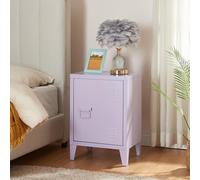 [en.casa] Comodino in Acciaio con Scomparto Chiuso con Anta Tavolino Laterale da Divano Mobiletto Notturno da Letto Tavolino Basso da Ingresso 57 x 40 x 30 cm Viola