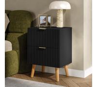 [en.casa] Comodino Moderno con 2 Cassetti 55x40x30 cm Nero