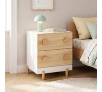 [en.casa] Comodino per Bambini con 2 Cassetti 47x40x35 cm Effetto Rovere
