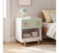 [en.casa] Comodino per Bambini con Cassetto 47x40x35 cm Verde Menta | Tavolino per Cameretta, Mobiletto Basso da Letto o Zona Gioco, con Vano Scomparto Aperto, Piedini in Legno