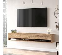 [en.casa] Consolle da Parete (AxLxP) 29,5 x 180 x 31,5 cm con 2 Ante e Scomparti Armadio a Muro con Apertura a Ribalta Mobile Porta TV - Rovere Rustico