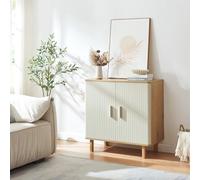 [en.casa] Credenza a 2 Ante per Sala da Pranzo Mobile Contenitore Comò con Ripiano Madia Armadio Buffet per Soggiorno Cucina 80 x 80 x 40 cm - Effetto Rovere/Avena Oatmeal