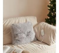 [en.casa] Cuscino Riscaldante Termoforo Elettrico Cuscino Termico 40 x 40 cm in Tessuto Peluche Temperatura Regolabile Protezione Surriscaldamento - Grigio