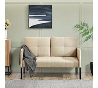 [en.casa] Divano a 2 Posti di Seduta Divano Relax con Braccioli Divano con Seduta e Schienale Imbottiti Rivestimento in Tessuto - Beige