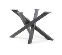 [en.casa] Gamba Centrale in Acciaio per Mobili Fai da Te Design Incrociato Base per Tavolo da Pranzo Studio Scrivania Portata 160 kg 115 x 65 x 72 cm Nero