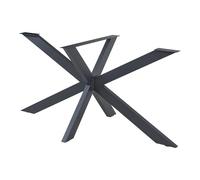 [en.casa] Gamba in Acciaio a Forma di Stella per Mobili Fai da Te Base Centrale per Tavolo da Pranzo Studio con Piedini Protettivi 150x78x71 cm Nero