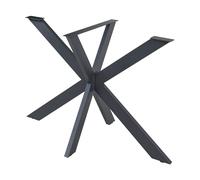 [en.casa] Gamba in Acciaio a Forma di Stella per Mobili Fai da Te Base Centrale per Tavolo da Pranzo Studio con Piedini Protettivi 85x85x71 cm Nero