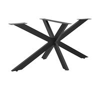 [en.casa] Gamba in Acciaio a Forma di Stella per Tavolo da Pranzo Studio Fai da Te Base Centrale per Tavolo con Piedini Protettivi 150 x 78 x 71 cm Nero Opaco