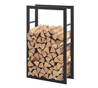 [en.casa] Legnaia 60 x 100 x 25 cm Portalegna, Telaio per accatastare Legna Acciaio Nero