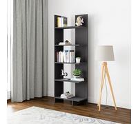 [en.casa] Libreria a 5 Ripiani Scaffale Multiuso con Vani Aperti Mobile Espositore per Libri Decorazioni Soggiorno Camera da Letto Studio 176 x 62 x 29 cm - Grigio
