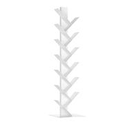 [en.casa] Libreria a Forma di Albero Scaffale da Terra in Acciaio con 12 Ripiani Mobile Espositore Verticale per Soggiorno Studio Camera da Letto 150 x 39 x 39 cm - Bianco