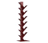 [en.casa] Libreria a Forma di Albero Scaffale da Terra in Acciaio con 12 Ripiani Mobile Espositore Verticale per Soggiorno Studio Camera da Letto 150 x 39 x 39 cm - Rosso