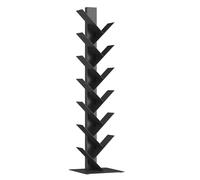 [en.casa] Libreria a Forma di Albero Scaffale da Terra in Acciaio con 12 Ripiani Mobile Espositore Verticale per Soggiorno Studio Camera da Letto 150 x 39 x 39 cm - Nero