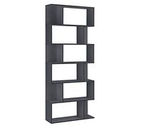 [en.casa] Libreria Alta Scaffale da Terra con 6 Scomparti Aperti Mobile Espositore per Casa Ufficio Negozio 192 x 80 x 24 cm Grigio Scuro