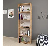 [en.casa] Libreria (AxLxP) 172 x 55 x 20 cm Scaffale a Terra con 5 Scomparti Aperti Mobile per Archivio - Effetto Rovere