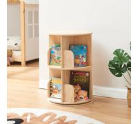 [en.casa] Libreria Girevole per Cameretta a 2 Livelli con Scomparti Aperti Scaffale Rotante per Bambini Mobiletto Espositore Porta Libri in Legno di Pino 65 x Ø44 cm