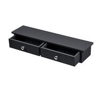 [en.casa] Mensola da Parete con 2 Cassetti 60 x 15 x 10 cm Mobiletto Pensile per Soggiorno Ingresso Comodino Sospeso per Camera da Letto - Nero