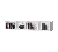 [en.casa] Mensola da Parete con 4 Scomparti a Forma di U Consolle Pensile 95 x 17 x 16,5 cm Portaoggetti Libreria - Bianco