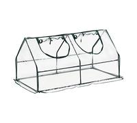 [en.casa] Mini Serra da Balcone Terrazza Giardino a Forma di Casetta con Copertura in PVC Trasparente per Piante Fioriera con Struttura in Acciaio 120 x 60 x 60 cm