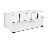 [en.casa] Mini Serra da Balcone/Terrazza per Piante Box Traslucido in Policarbonato 60 x 100 x 30/40 cm Protezione Piantine con Tettuccio Apribile