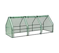 [en.casa] Mini Serra da Balcone/Terrazza per Piante e Fiori (LxPxA) 240 x 90 x 90 cm Telaio in Acciaio, Copertura in PE Verde Reticolato - Forma di Casetta