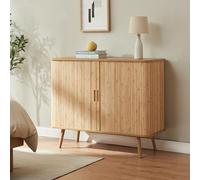 [en.casa] Mobile Contenitore a 2 Ante Scorrevoli in Bambù Credenza con Ripiano e 4 Scomparti Comò Madia Multiuso per Soggiorno Camera da Letto 100 x 40 x 80 cm - Color Naturale