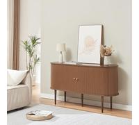 [en.casa] Mobile Contenitore con Ante Scorrevoli e Scomparti Interni Credenza Moderna Madia per Soggiorno Sala da Pranzo Ufficio 140 x 40 x 75 cm Effetto Noce