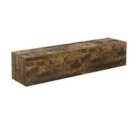 [en.casa] Mobile da Parete Porta TV con 2 Scomparti Chiusi Ante a Ribalta Pensile Multiuso Armadio Sospeso a Muro 140 x 33 x 30 cm - Effetto Noce