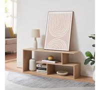 [en.casa] Mobile Porta TV con Scomparti Vani Aperti Tavolo Basso Espositore con Ripiani Stand Centro Multimediale per Soggiorno Salotto Ufficio 100 x 30 x 42 cm - Effetto Rovere