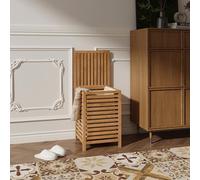 [en.casa] Mobile Portabiancheria in Bambù con Coperchio Ribaltabile e Sacco Interno Rimovibile Cesto per Bucato per Bagno Lavanderia 57x40x40 cm Capacità 64 L