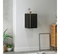 [en.casa] Mobiletto a Muro con Anta Armadietto Pensile a Parete con Ripiano Regolabile in Altezza Mobile in Acciaio per Bagno Ingresso Ufficio 50x33x35 cm - Nero