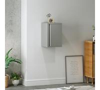 [en.casa] Mobiletto a Muro con Anta Armadietto Pensile a Parete con Ripiano Regolabile in Altezza Mobile in Acciaio per Bagno Ingresso Ufficio 50x33x35 cm - Grigio