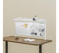 [en.casa] Organizzatore da Scrivania con Morsetti Pannello Forato Organizer Pegboard per Cameretta Studio 2 Ripiani Supporto Cuffie Porta Bicchieri Penne Lavagna Ganci 117 x 73 cm - Bianco