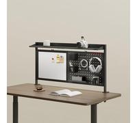 [en.casa] Organizzatore da Scrivania con Morsetti Pannello Forato Organizer Pegboard per Cameretta Studio 2 Ripiani Supporto Cuffie Porta Bicchieri Penne Lavagna Ganci 117 x 73 cm - Nero