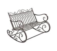 [en.casa] Panca a Dondolo da Giardino in Metallo Stile Vintage Panchina da Esterno a 2 Posti di Seduta con Schienale Decorativo e Braccioli Curvi 85x113x95 cm - Verde