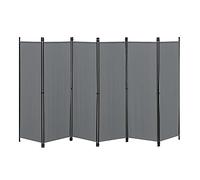 [en.casa] Paravento/Separè per Interni/Balcone, 171 x 300 cm (AxL) Divisorio a 6 Pannelli per Camera da Letto/Studio Medico - Struttura Pieghevole - Grigio Scuro