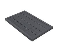 [en.casa] Piatto Doccia da Esterno in WPC Pedana Antiscivolo per Giardino Piscina Terrazzo Base Doccia Resistente ai Raggi UV Portata 150 kg 101x63x6 cm Grigio Scuro