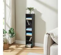 [en.casa] Scaffale a Colonna con 6 Scomparti per CD DVD e Oggetti Decorativi Mobile Salvaspazio con Ripiani Regolabili in Altezza 90 x 20 x 20 cm Nero