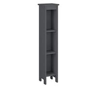 [en.casa] Scaffale con 3 Scomparti 80 x 17 x 17 cm Mobiletto Basso da Bagno Portaoggetti per Ingresso/Corridoio/Sala - Grigio Scuro