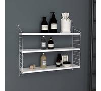 [en.casa] Scaffale da Parete a 3 Piani Regolabili in Altezza Mensola da Muro in Acciaio 50 x 60 x 15 cm - Bianco opaco