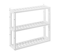[en.casa] Scaffale da Parete con 3 Ripiani Mensola a Muro Organizzatore Pensile per Bagno Mobile per Stoccaggio Cucina Ingresso Corridoio - Bianco
