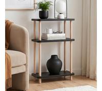 [en.casa] Scaffale da Terra a 3 Ripiani Nero 62x40x18 cm