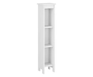[en.casa] Scaffale da Terra a 3 Scomparti Aperti Mobiletto Espositore con 3 Vani Porta Oggetti Scaffale Stretto Salvaspazio per Bagno Cucina Ingresso Corridoio 80 x 17 x 17 cm - Bianco