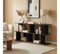 [en.casa] Scaffale da Terra con 4 Vani Scomparti Aperti Mobile Espositore Libreria Bassa Divisorio per Soggiorno Studio Ingresso Ufficio 160 x 35 x 74 cm - Nero