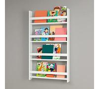 [en.casa] Scaffale Pensile (AxLxP) 120 x 74 x 10 cm Libreria da Parete a 3 Ripiani per Cameretta Mensola da Muro Portalibri Portaquaderni - Bianco