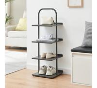 [en.casa] Scaffale Portascarpe a 4 Livelli Scarpiera Porta Oggetti in Acciaio 4 Ripiani per 4 Paia di Scarpe Calzature 96x34x32 cm Corridoio Ingresso Camera da Letto - Antracite