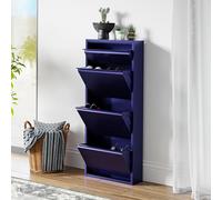 [en.casa] Scarpiera Salvaspazio con 3+1 Contenitori Ribaltabili Portascarpe in Metallo Mobile per Ingresso Giardino Spogliatoio - Blu Notte