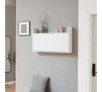 [en.casa] Scrivania Ribaltabile Tavolo a Scomparsa Scrivania da Parete con Scomparti e Ripiano Tavolo a Ribalta Postazione di Lavoro Studio Salvaspazio - Bianco